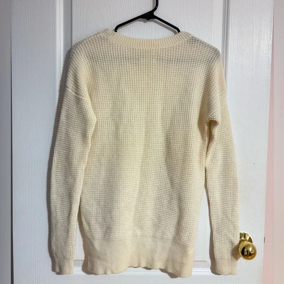 Aritzia Wilfred Isabelli 100% Wool Waffle Knit White/Cream Sweater Size XS - Picture 10 of 13